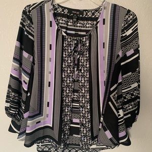 Style & Co, petite petite, purple/black/white